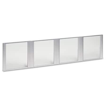 Glass Door Set With Silver Frame For 72" Wide Hutch- 4 Doors/Set